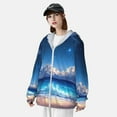 thumbnail image 4 of Picia Starry Night Ocean View Women's Men's UPF 50+ Sun Protection Hoodie Shirt Long Sleeve SPF Fishing Outdoor UV Hiking Lightweight Shirts-XX-Large, 4 of 9