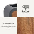 thumbnail image 3 of Modern Toothbrush Holder Gray Rubber and Acacia, 3 of 8