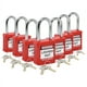 thumbnail image 1 of Juego de Candados de Bloqueo y Etiquetado: 7 Candados LotoLock Rojos, con Llaves Diferentes, Candado con 2 Llaves Rojas de Latón Incluidas, 1 of 5