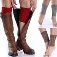 thumbnail image 3 of Whigetiy 1 Pair Winter Warm Boot Cuffs for Women Twist Crochet Knitted Boot Topper Socks, 3 of 18