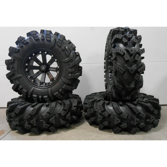 MSA Black Kore 14" UTV Wheels 32" Intimidator Tires Can-Am Maverick X3 / Honda Pioneer 1000 / Talon