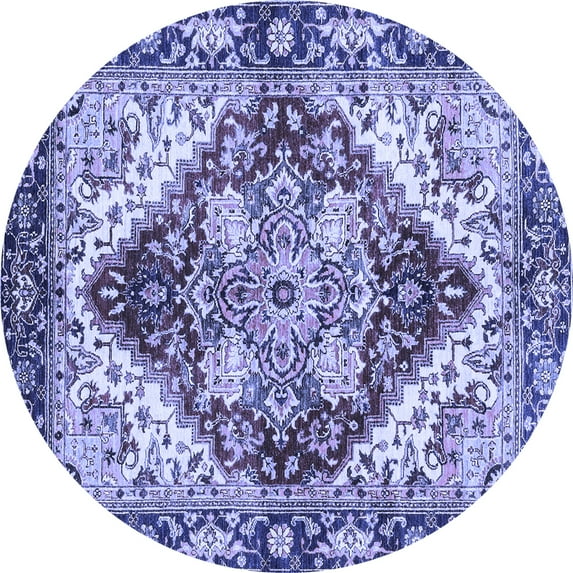 Ahgly Company Indoor Round Persian Blue Traditional Area Rugs, 7' Round