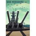 thumbnail image 1 of USS Missouri, Gun Battery (36x54 Giclee Gallery Art Print, Vivid Textured Wall Decor), 1 of 3