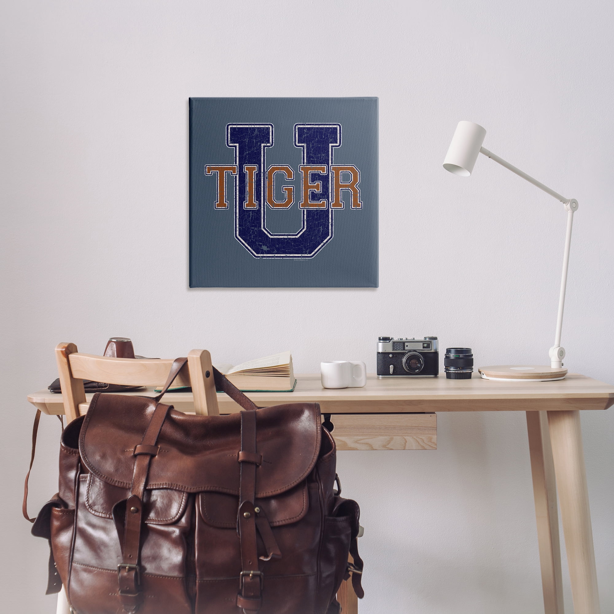 Stupell Industries Varsity Tiger U Vintage Novelty & Humor Painting Wrapped Canvas Art Print Wall Art, 30 x 30