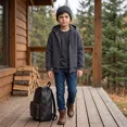 thumbnail image 5 of Pogiun Boys Fleece Jacket Sherpa Lined Zip Up Hoodies for Kids Winter Coat Gray 7-8Y, 5 of 6