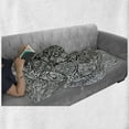 thumbnail image 6 of Ethnic Soft Flannel Fleece Throw Blanket, Mandala Inspired Artwork Hand Drawn Paisley Pattern Boho Native, Cozy Plush for Indoor and Outdoor Use, 60" x 80", Black and White, by Ambesonne, 6 of 6