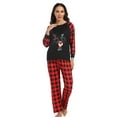 thumbnail image 3 of Odeerbi Christmas Pajamas for Family Holiday Long Sleeve Family Christmas Pajamas Matching Sets Mom Parent Child Printed Loungewear Top+Pants Set Two-Piece Sleepwear Xmas PJs Set Red, 3 of 6