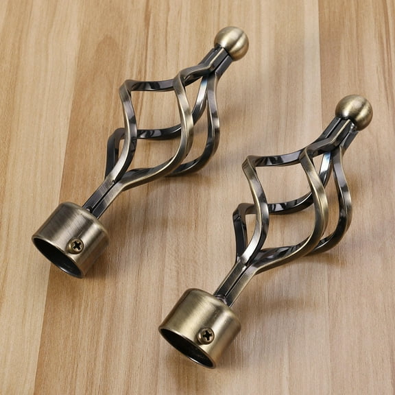 SOPOTUTU Light Brown Rod End Caps 2-Pack for Homeowners and Interior Designers, Ideal for Home Decor and Projects