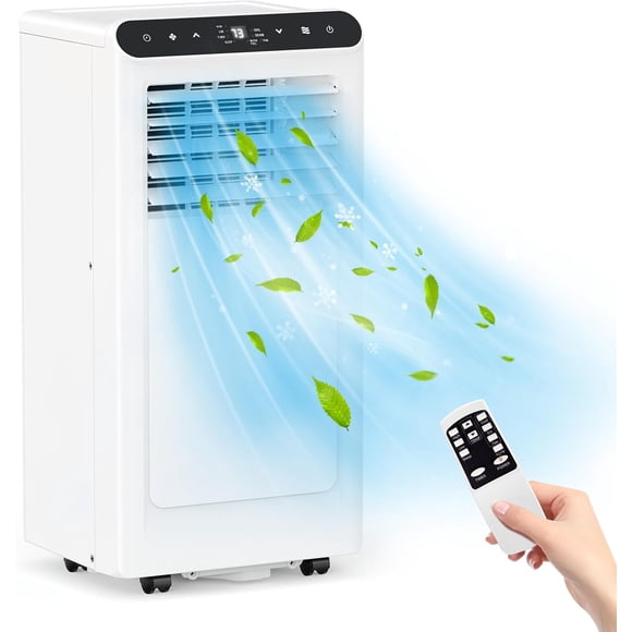 Garvee 10,000 BTU Portable Air Conditioner, 3-In-1 AC Unit W/ Cooling, Dehumidifier & Fan, Cools to 450 Sq.ft., White & Black