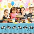 thumbnail image 5 of GRA 4Pack RacingCar Tablecloths Car Birthday Party Supplies Road Table Cloth Race Car Party Table Covers Blue Race Theme Decor Racing Theme Car Decorations of 51 X 86IN, 5 of 16