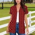 thumbnail image 2 of Posijego Women's Summer Cardigans Polka Dot Short Sleeve Tunic Lightweight Casual Open Front Cardigan with Pockets, 2 of 5