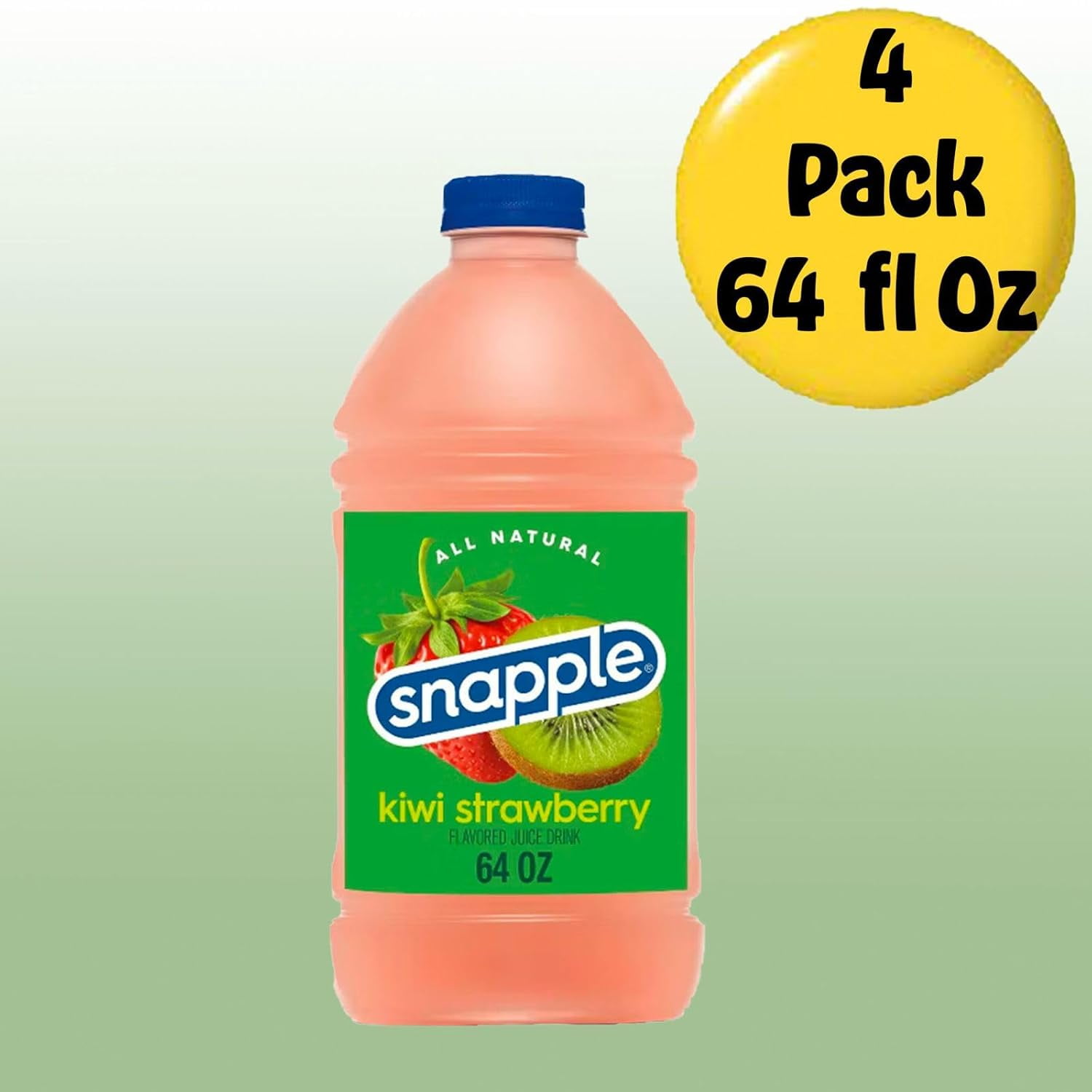 Snapple Kiwi Strawberry All Natural Fruit Juice Drink, 64 fl oz Plastic Bottles, 4-Pack