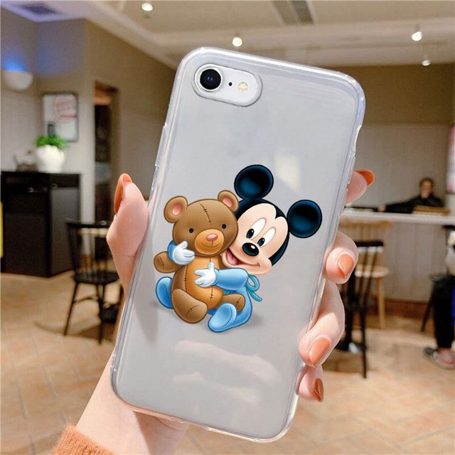 Funda transparente de Mickey, Minnie Mouse, Daisy, Pato Donald, Stitch para iPhone SE 2022 2020, iPhone 7, 6, 6S, 7, 8 Plus