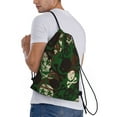 thumbnail image 3 of Drawstring Backpack - Camouflage Skull Splash Proof Small Drawstring Gym Bag for Women Men, Cinch Sports String Bag Backpack for Travel Swimming Beach, 3 of 8
