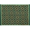 thumbnail image 1 of Ahgly Company Machine Washable Indoor Rectangle Oriental Turquoise Blue Traditional Area Rugs, 6' x 9', 1 of 4