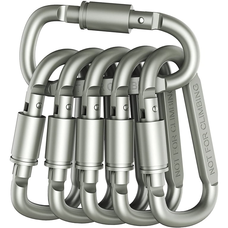 SIISLL Aluminum D-Ring Locking Carabiners Large Keychain Clips