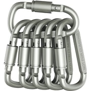 Carabiners Keychains Aluminum D-Ring Locking Locking Carabiners Large Carabiners Clip Set for Outdoor Camping Screw Gate Lock Hooks Spring Link Improved Design Pack - Not for Climbing (6 Pack)