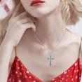thumbnail image 3 of Coachuhhar Cross Necklace for Women 925 Sterling Silver Infinity Turquoise Pendant Necklaces Christian Jewelry Faith Gifts for Mom Wife Her Birthday, 3 of 7