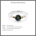 thumbnail image 6 of Gem Stone King 925 Silver and 10K Rose Gold Diamond Engagement Ring 1.30 Ct Round Green Mystic Topaz (Size 9), 6 of 6
