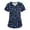 A006_Blue, variant on LHVUOA Halloween Scrub Tops for Women Nursing Scrubs Work Uniform V Neck Short Sleeve Scrub with Pockets Cute Halloween Blouse T-Shirts Tee Tops
