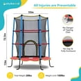 thumbnail image 2 of SkyBound 55 Inch Mini Trampoline for Kids with Enclosure System, Indoor Toddler Trampoline, Red, 2 of 7