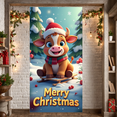 thumbnail image 2 of Cartoon Design Christmas Banner Snowman Tis the Season Gift Decoration for Holiday Celebration Winter Party Indoor, 2 of 9