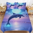 thumbnail image 4 of Moonlit Dolphin Leap Bedding Set Duvet Cover Couple Bedclothes Pillowcase Customized Home Textiles Bed Set for Queen Size, 4 of 6