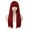 Wine Red, variant on RightOn 28" White Wigs Straight Long Hair Wigs with Bangs Women Fashion Heat Resistant Synthetic Natural Looking Wig for Cosplay Party or Daily Use with Wig Cap