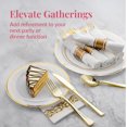 thumbnail image 4 of 25 Pre Rolled Silver Plastic Silverware - 100pc Set, Service for 25 - Wrapped Disposable Set with Forks, Knives, Spoons, White Napkins - Fancy Decorative Flatware for Dinner, Party, Wedding, 4 of 8