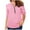 Pink, variant on LEAVINGSUO Fall Winter V Neck Long Tops for Women, Womens Tops Women's Summer Long Sleeve Zip Casual Tunic V-Neck Rollable Blouse Tops