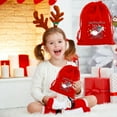 thumbnail image 1 of Amzcrzy Polyesterbeutel Christmas Flannel Bag Christmas Apples Candy Packaging Bag Christmas Gift Bag Drawstring Bag Flannel Small Bag with Drawstring 7.87X5.91In Christmas Decorations, 1 of 6