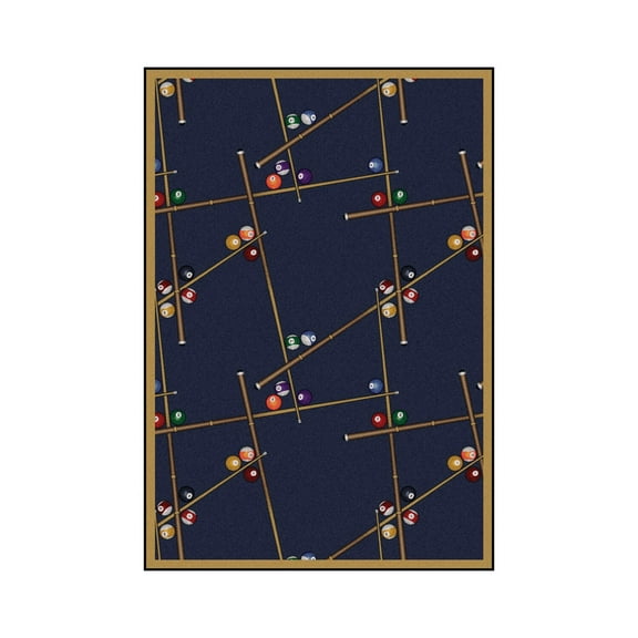 Snookered 7'8" x 10'9" Area Rug In Color Federal Blue