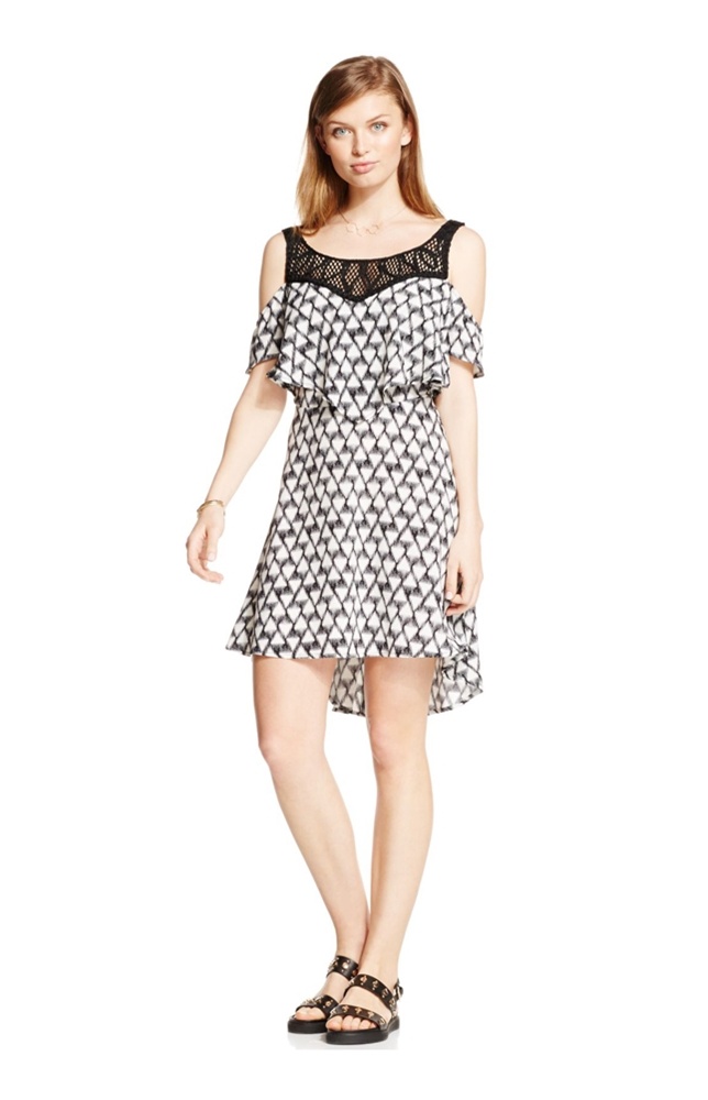 Girl Womens Cold-Shoulder Illusion 
