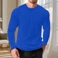 thumbnail image 5 of Xcmzpl Mens Waffle Shirts Long Sleeve Solid Shirt Regular Fit Casual T-Shirt Crewneck Lightweight Pullover Top Camiseta Para Hombre, 5 of 6