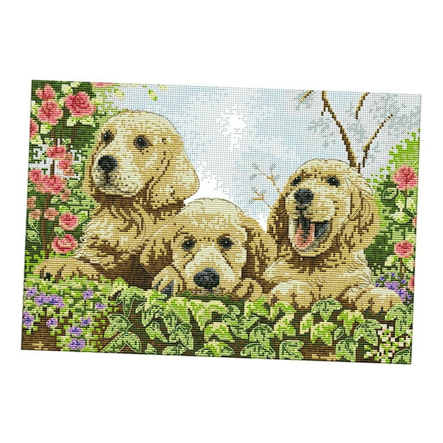 Abbracc Kits de Broderie au Point de Croix 11 Unités Tissu Pré-Imprimé - Chien