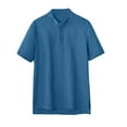 thumbnail image 1 of T-Shirt Homme Lin Manches Courtes Couleur Unie Commerce Extérieur Coton Demi-Avant Tee-Shirts Hommes A m, 1 of 3