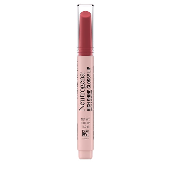 Neutrogena High Shine Glossy Lip with Vitamin E, Lip Gloss Makeup, Sweet Raspberry, .07 oz