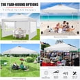 thumbnail image 6 of COBIZI 10x10 Pop-Up Canopy Tent with 3 Sidewalls, Ez Waterproof Gazebo, UV 50+ Protection, Commercial Party Tent for Outdoor Events, Camping, and Garden Use, Includes Sandbags,White, 6 of 9