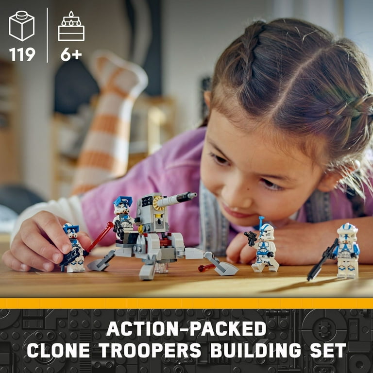 LEGO Star Wars 501st Clone Troopers Battle Pack 75345 Toy Set Buildable AV 7 Anti Vehicle Cannon 4 Minifigures Clone Squadron Collection Great