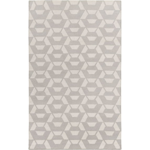 Surya RVT5013-46 Gray Rivington 4' X 6' Rectangle Wool Hand Woven Geometric Area Rug