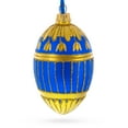 thumbnail image 2 of 1885 Blue Enamel Ribbed Royal Egg Glass Ornament 4 Inches, 2 of 5