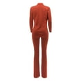 thumbnail image 3 of Prolriy Pants Suits for Women Dressy Women's V Neck Lapel Fashion Casual Solid Color Suit Two Set Classy Outfits for Women Red XL, 3 of 5