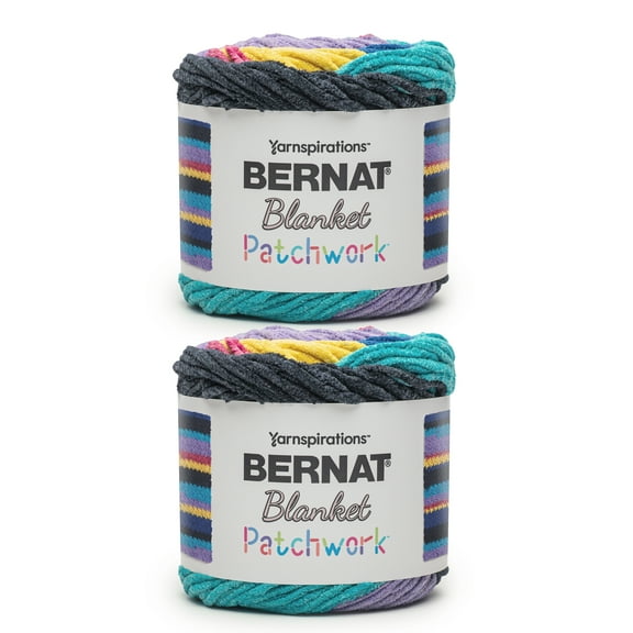 Bernat® Blanket patchwork™ #6 Super Bulky Polyester Yarn, 90s vibe 10.5oz 220yd (2Pk)