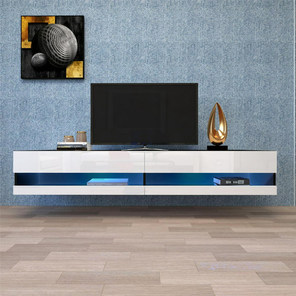 TV Stand with LED Lights, Floating TV Stand Wall Mounted Media Console