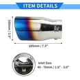 thumbnail image 5 of Unique Bargains 1 Pc Slant Cut Exhaust Tip 1.6" - 3.0" Inlet Stainless Steel Burnt Blue, 5 of 8