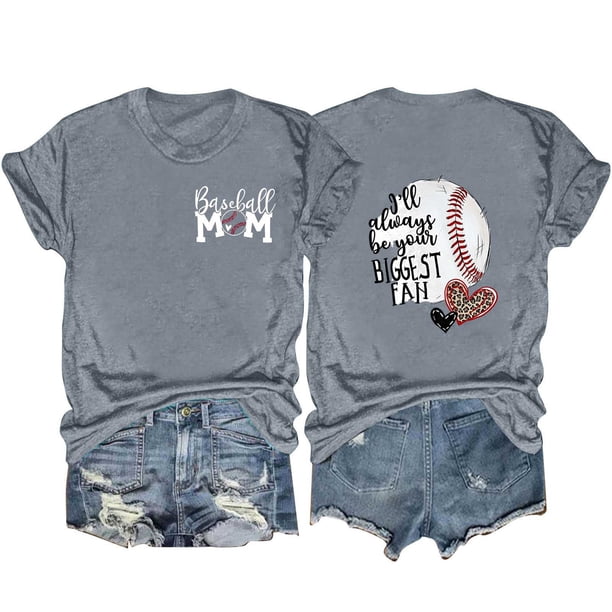 Camisetas de Manga Corta para las Mujeres Carta Impresa Doble Cara Suelta Tee, Casual Vintage Verano Top Mujeres