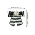 thumbnail image 2 of INSPIRE CHIC Women's Striped Rhinestone Bow Tie Fashion Chain Bow Tie Pin for Shirts, 2 of 5