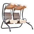 thumbnail image 1 of Heavy-Duty Metal Swing Chair 2 Separated Seater Hammock W/ Canopy & Cushions, 1 of 10