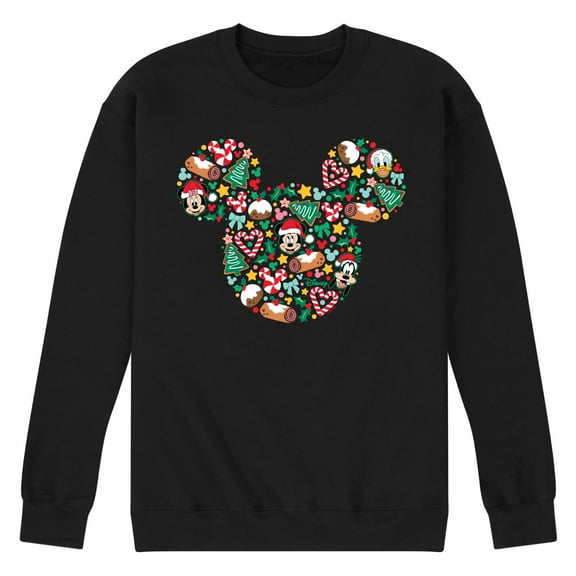 Disney - Mickey Silhouette Christmas - Men's Crew Fleece Sweatshirt Sweatshirt