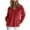 Red, variant on HAiming Womens Fuzzy Sweatshirts Long Sleeve Lapel Collar Fleece Button Warm Pullover Tops with Pocket